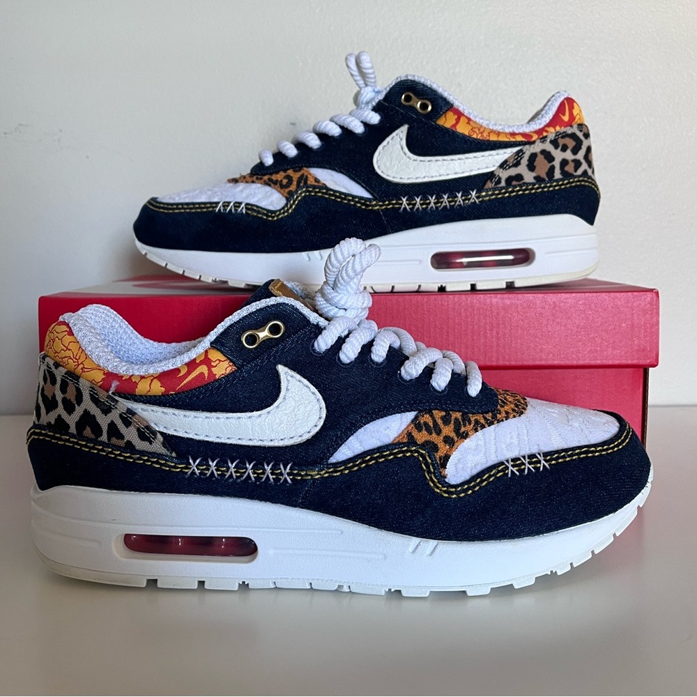 Nike Air Max 1 Premium Denim Leopard, Used (Size US Men’s 10.0)